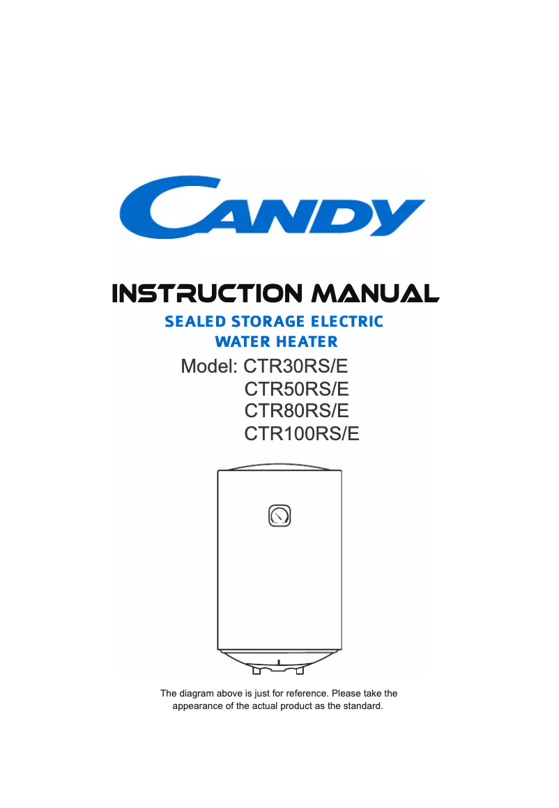 Page n°1 - Manuel utilisateur Candy CTR30RS/E