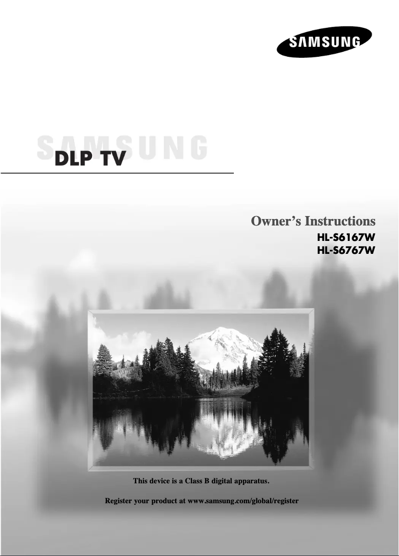 Page n°1 - Manuel utilisateur Samsung HL-S6767W