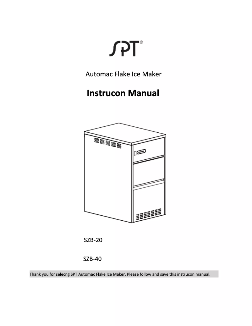 Image de la première page du manuel de l'appareil SZB-20