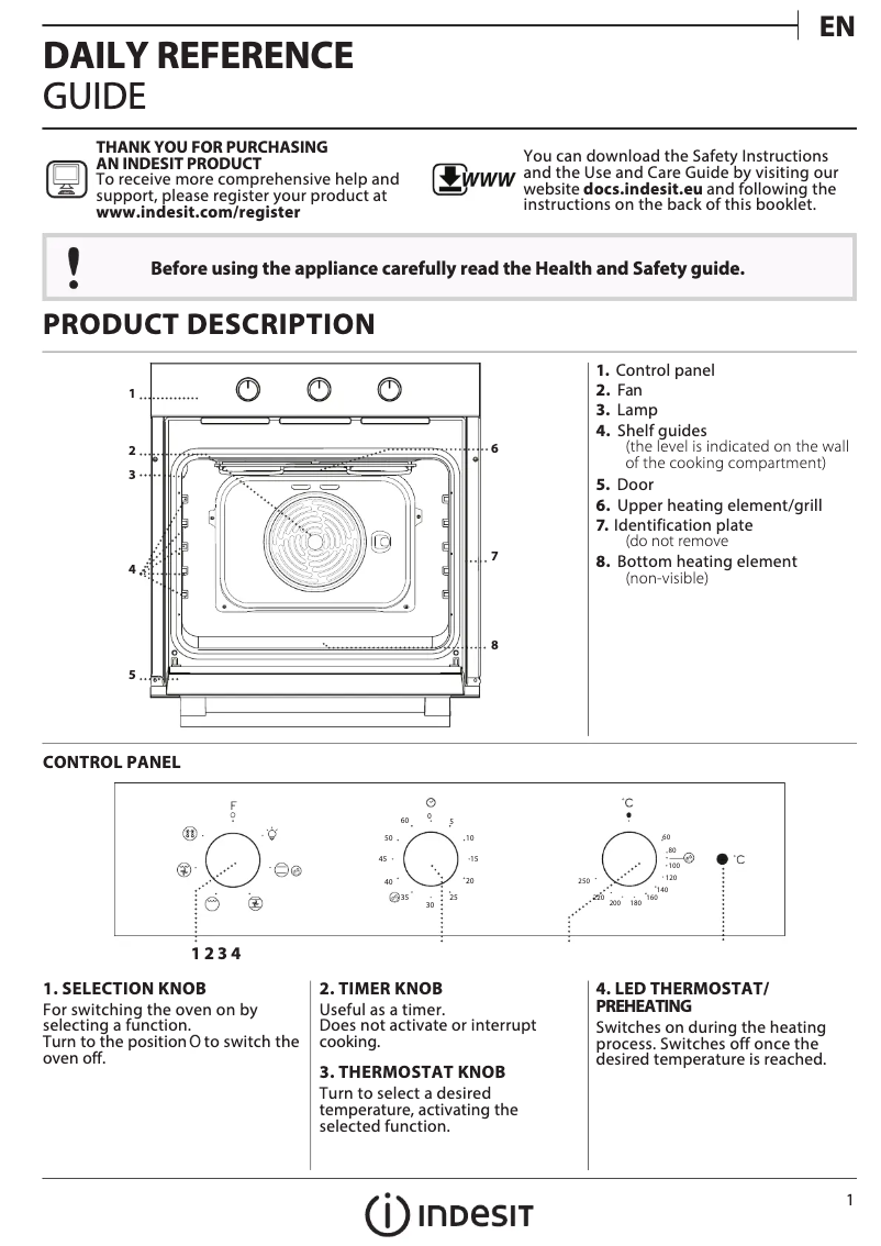 Page n°1 - Manuel utilisateur Indesit KFW 3543 H IX UK