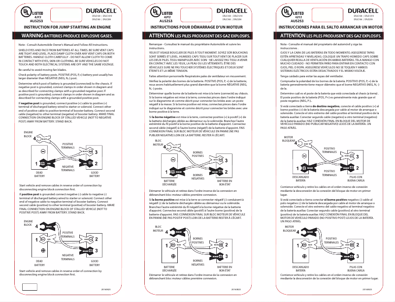 Page 1 de la notice Manuel utilisateur Duracell DRJC1210