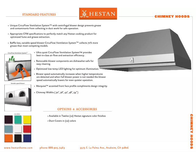 Page 1 de la notice Fiche technique Hestan KVC42WH