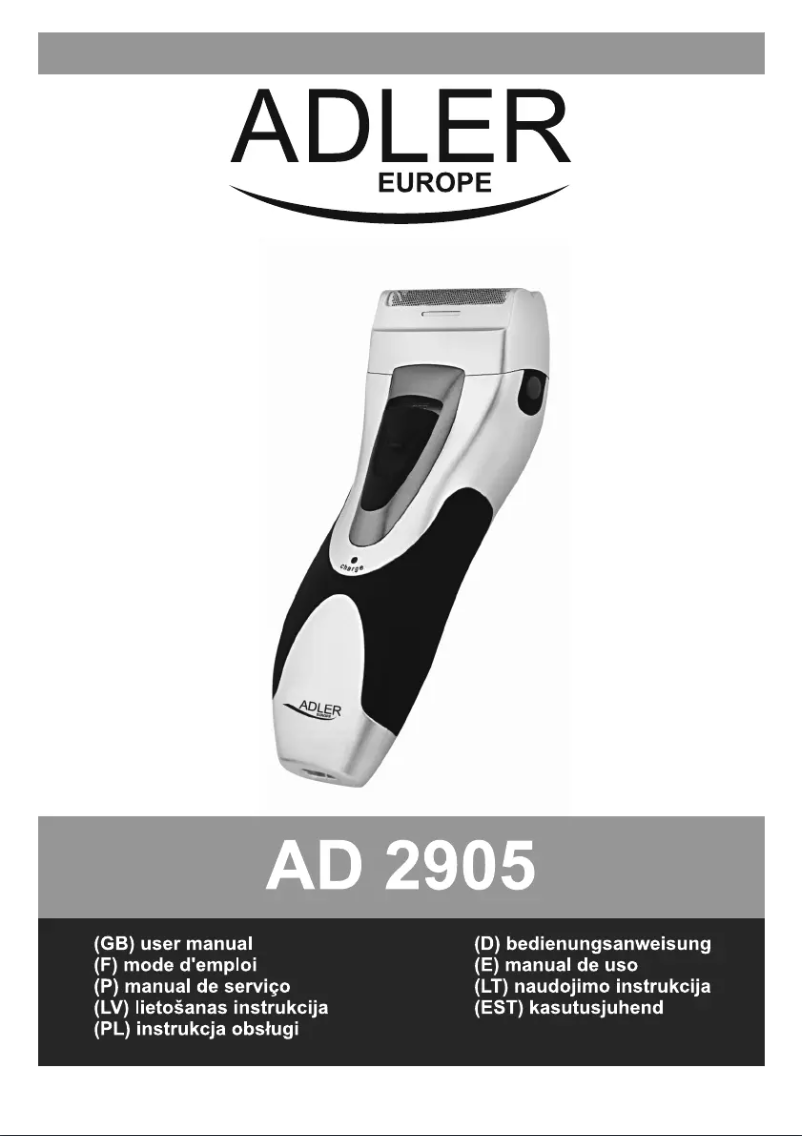 Image de la première page du manuel de l'appareil AD 2905