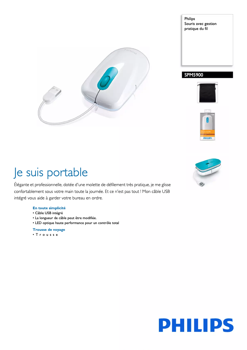 Page 1 de la notice Fiche technique Philips SPM5900