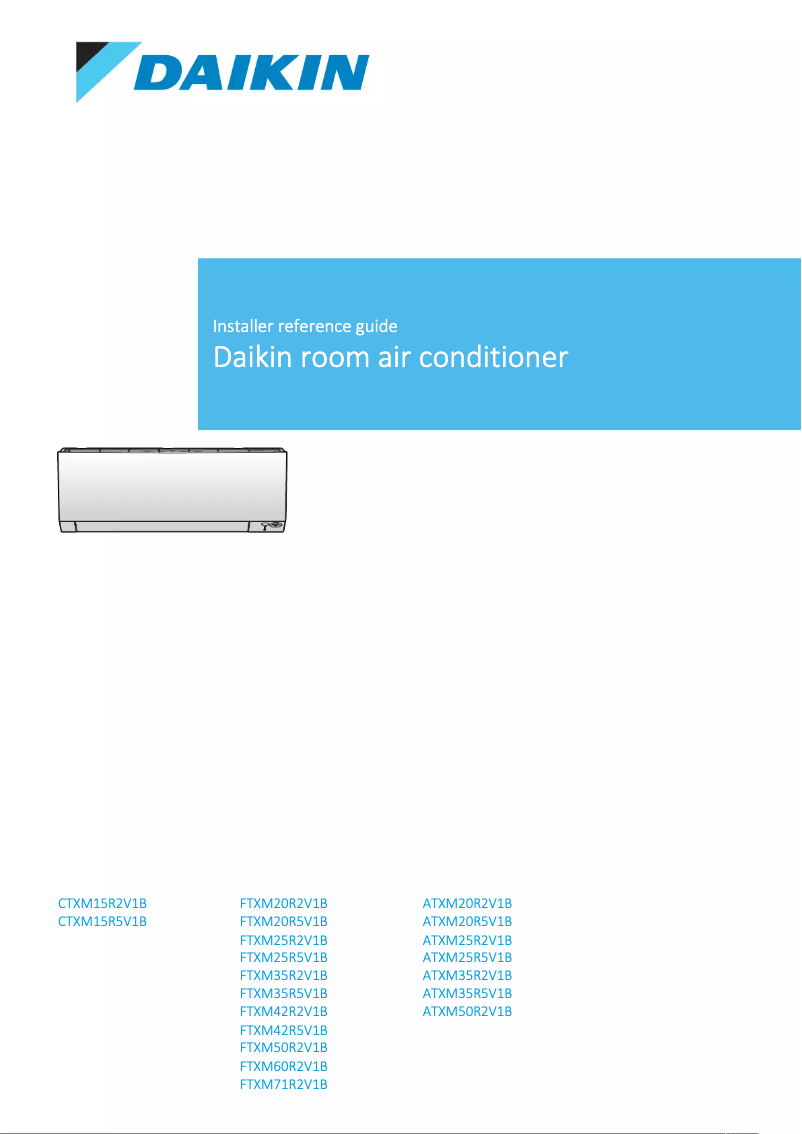 Page 1 de la notice Guide d'installation Daikin FTXM25R5V1B