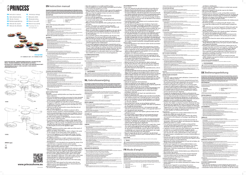 Page n°1 - Manuel utilisateur Princess Dinner4All 103082