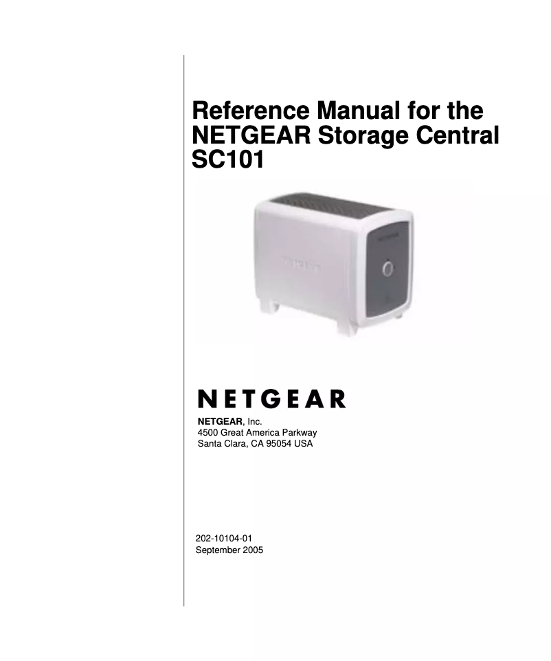 Page n°1 - Manuel utilisateur Netgear SC101