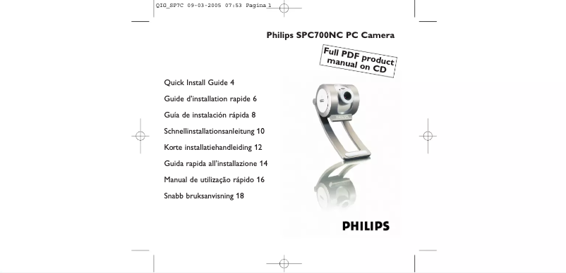 Image de la première page du manuel de l'appareil SPC700NC