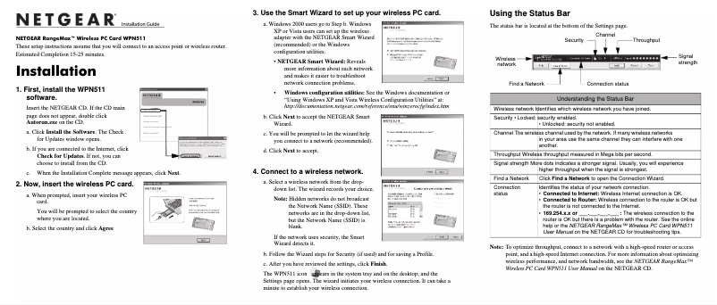 Page 1 de la notice Guide d'installation Netgear WPN511