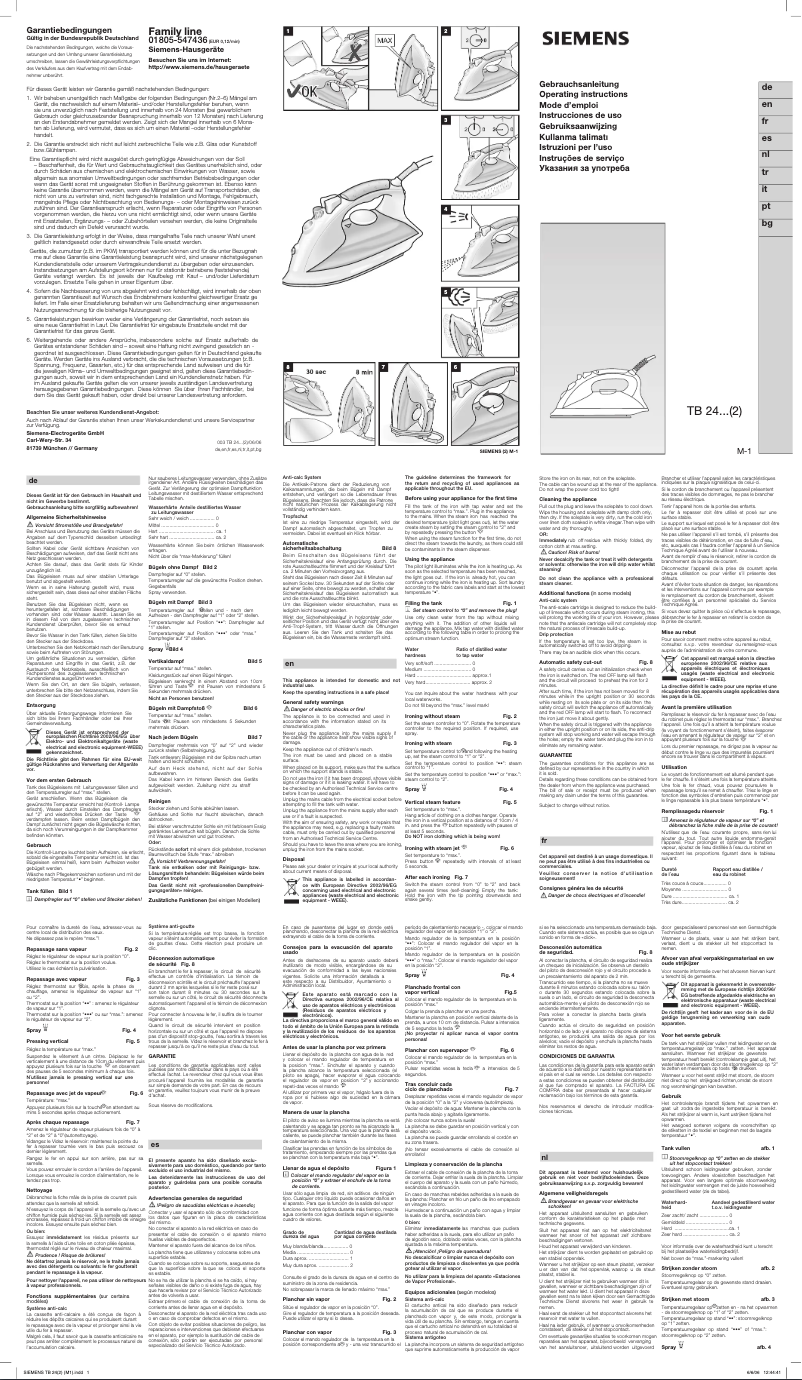 Page 1 de la notice Manuel utilisateur Siemens TB24318