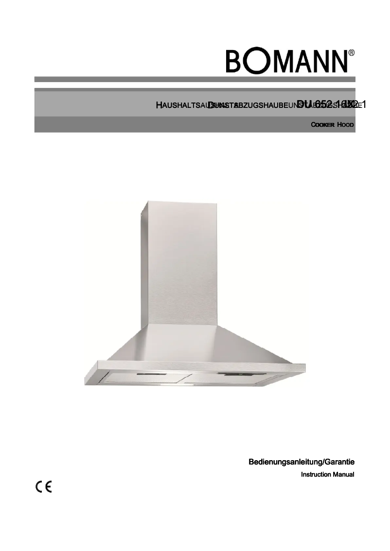 Page 1 de la notice Manuel utilisateur Bomann DU 652