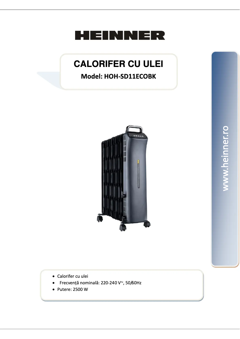 Image de la première page du manuel de l'appareil HOH-SD11ECOBK