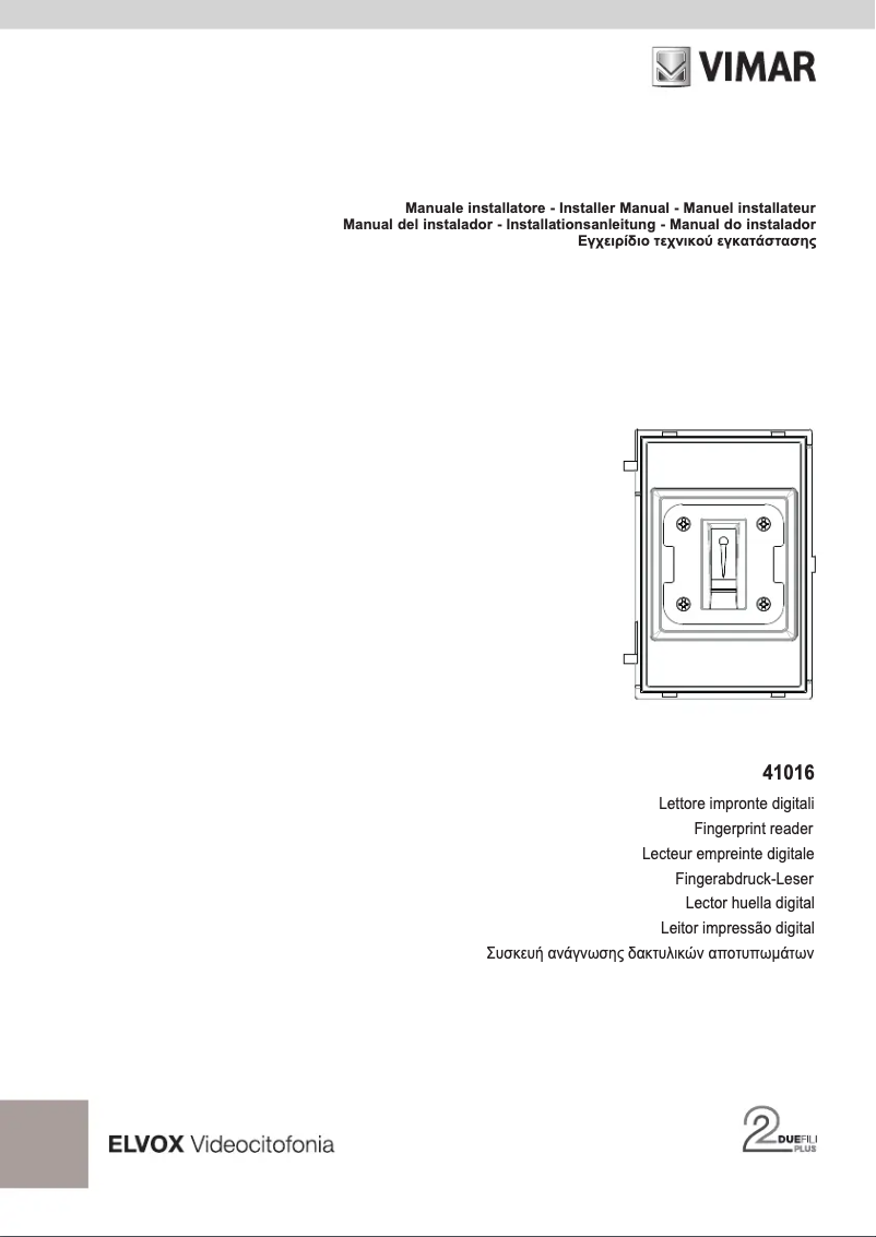 Page n°1 - Manuel utilisateur Vimar ELVOX 41016