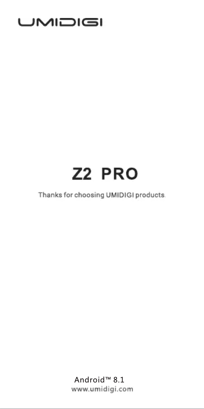 Page n°1 - Manuel utilisateur Umidigi Z2 Pro