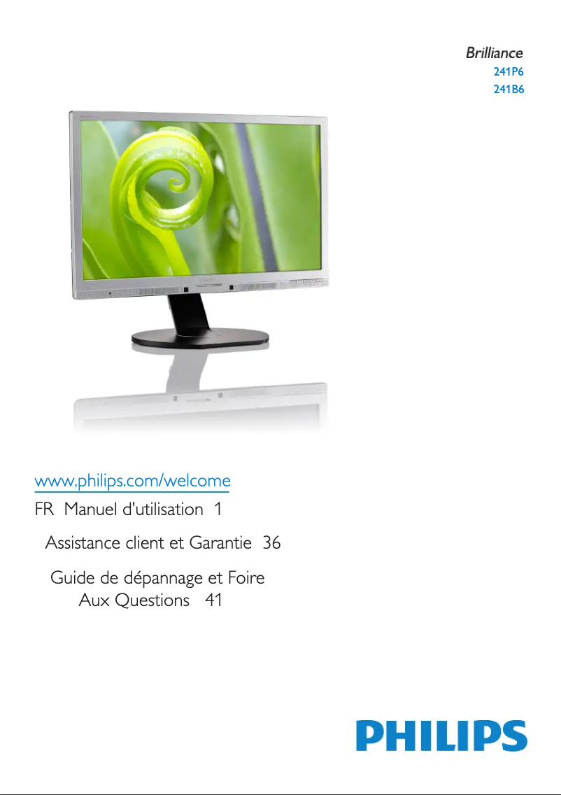 Page n°1 - Manuel utilisateur Philips Brilliance 241P6QPJKEB