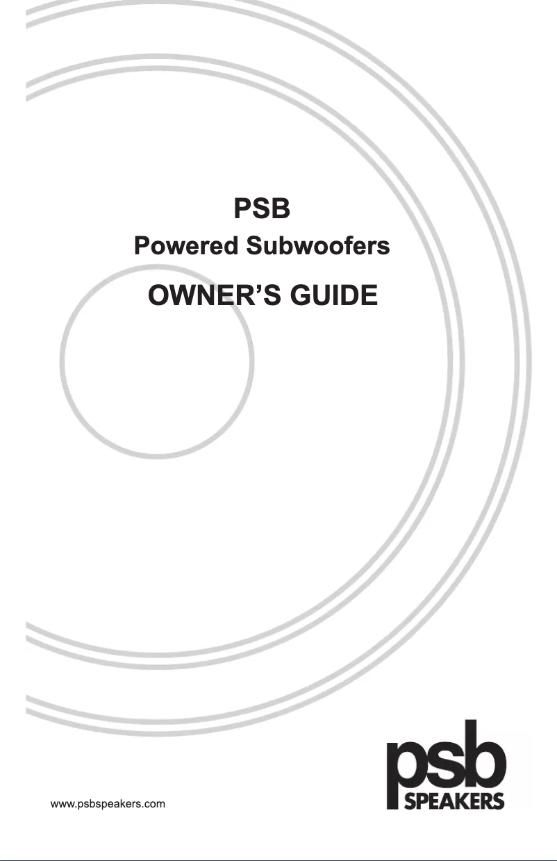 Page n°1 - Manuel utilisateur PSB SubSeries 200