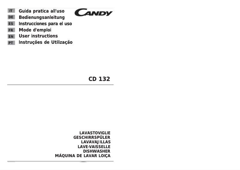 Page 1 de la notice Manuel utilisateur Candy CD 132