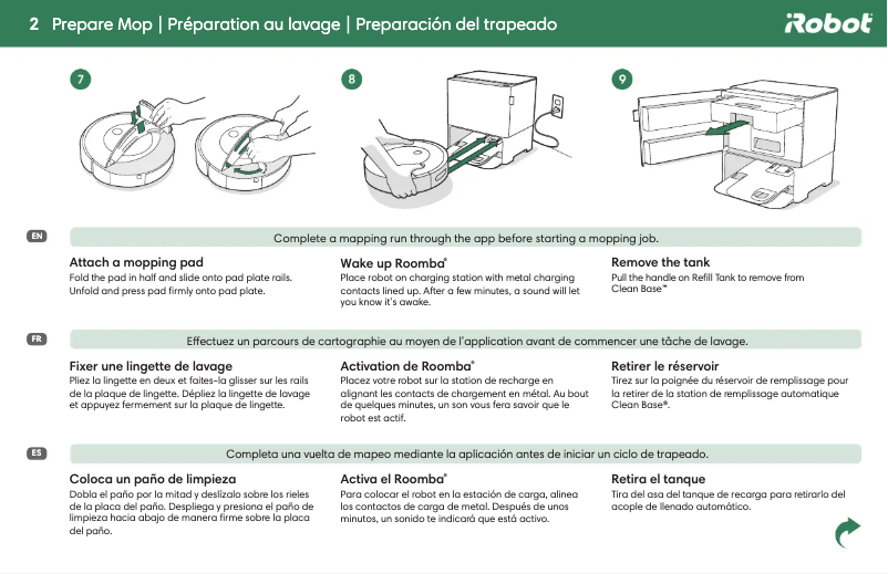 Page n°1 - Guide de démarrage rapide iRobot Roomba Combo j9+