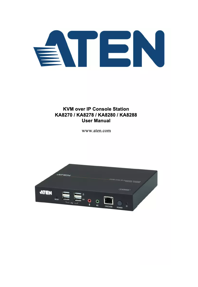 Page n°1 - Manuel utilisateur ATen Altusen KA8280