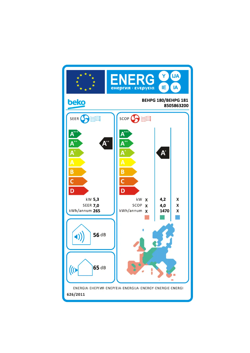 Image de la première page du manuel de l'appareil BEHPG 180/ BEHPG 181