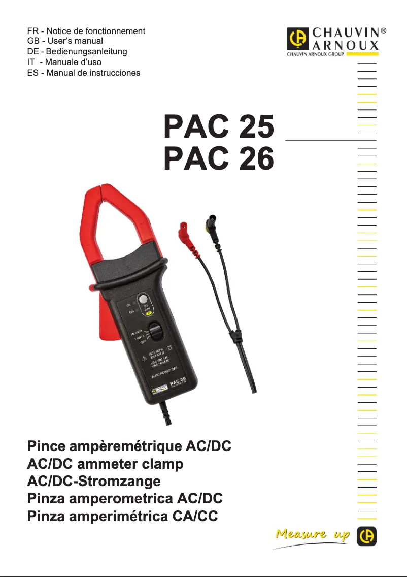 Image de la première page du manuel de l'appareil PAC 25