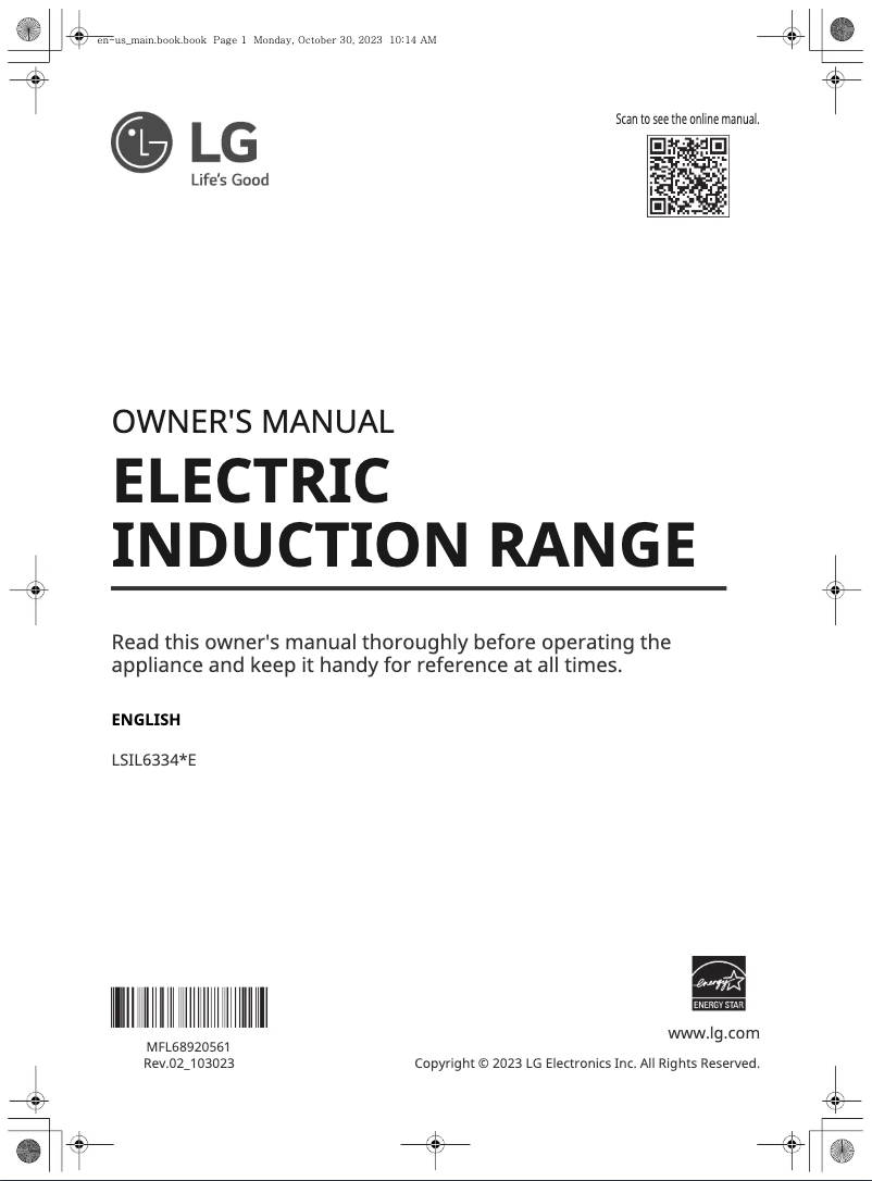 Page n°1 - Manuel utilisateur LG LSIL6334FE
