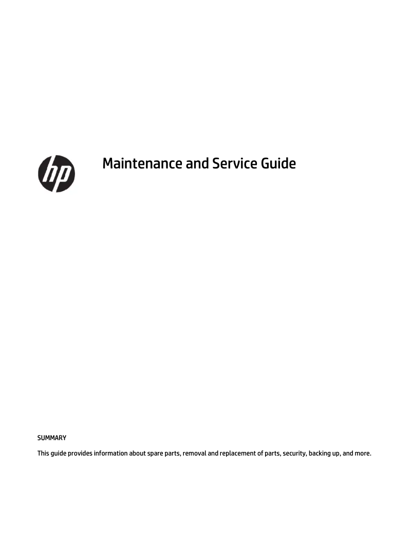 Page 1 de la notice Manuel d'utilisation et d'entretien HP Elite x2 G8