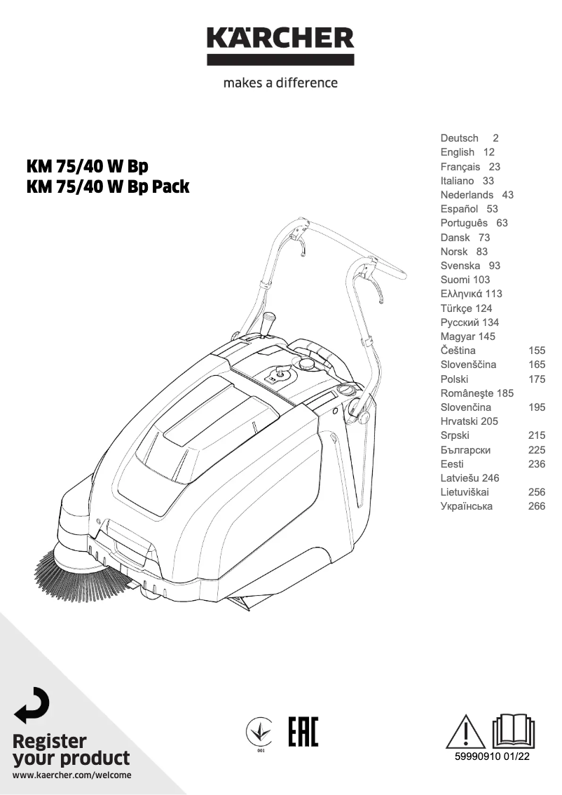 Image de la première page du manuel de l'appareil KM 75/40 W Bp