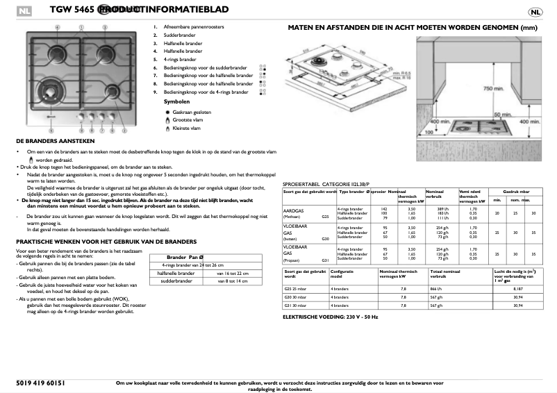Image de la première page du manuel de l'appareil TGW 5465/PT