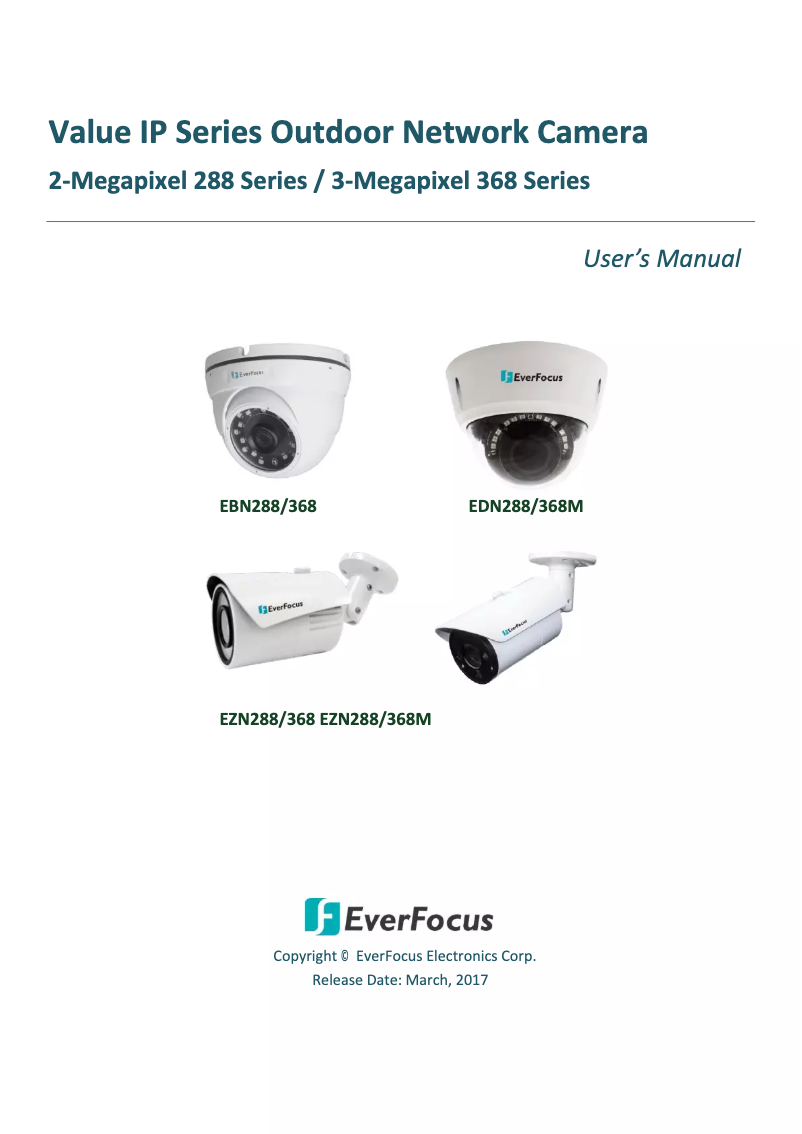 Page 1 de la notice Manuel utilisateur EverFocus EZN368