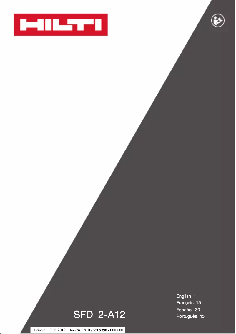 Image de la première page du manuel de l'appareil SFD 2-A12