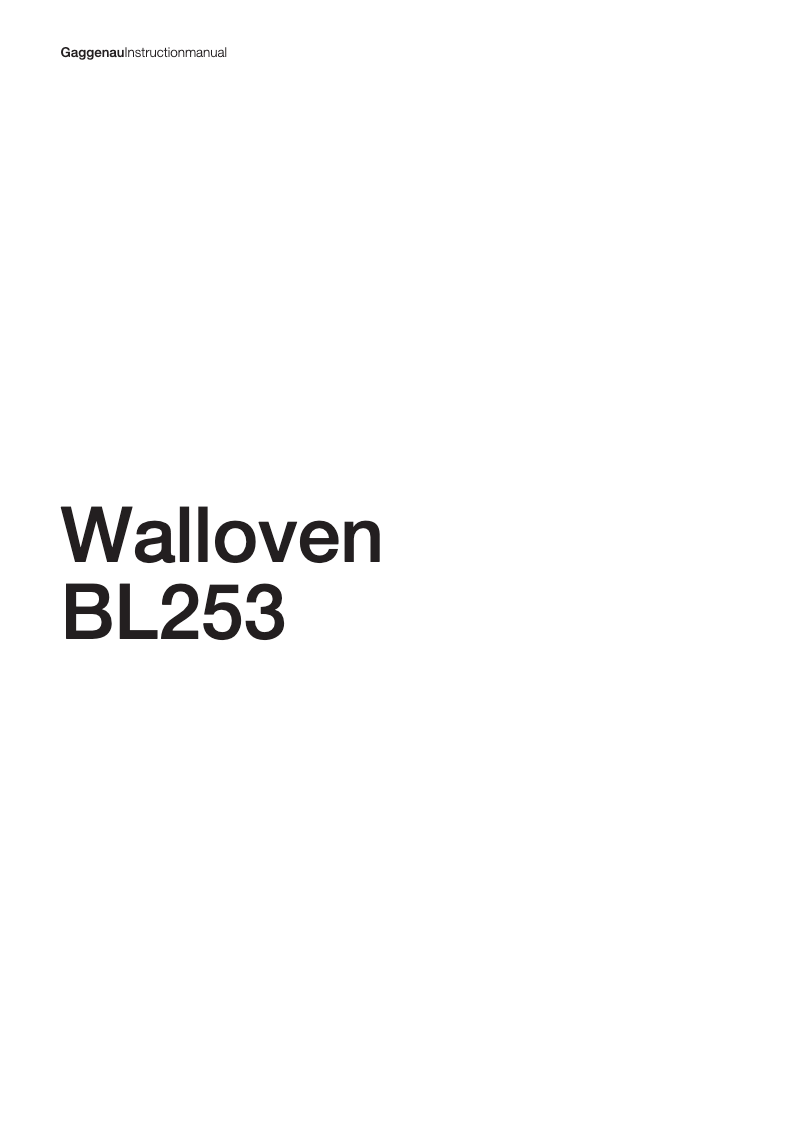 Página 1 del manual Manual de usuario Gaggenau BL 253