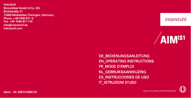 Page n°1 - Manuel utilisateur Interstuhl AIMis1 1S01