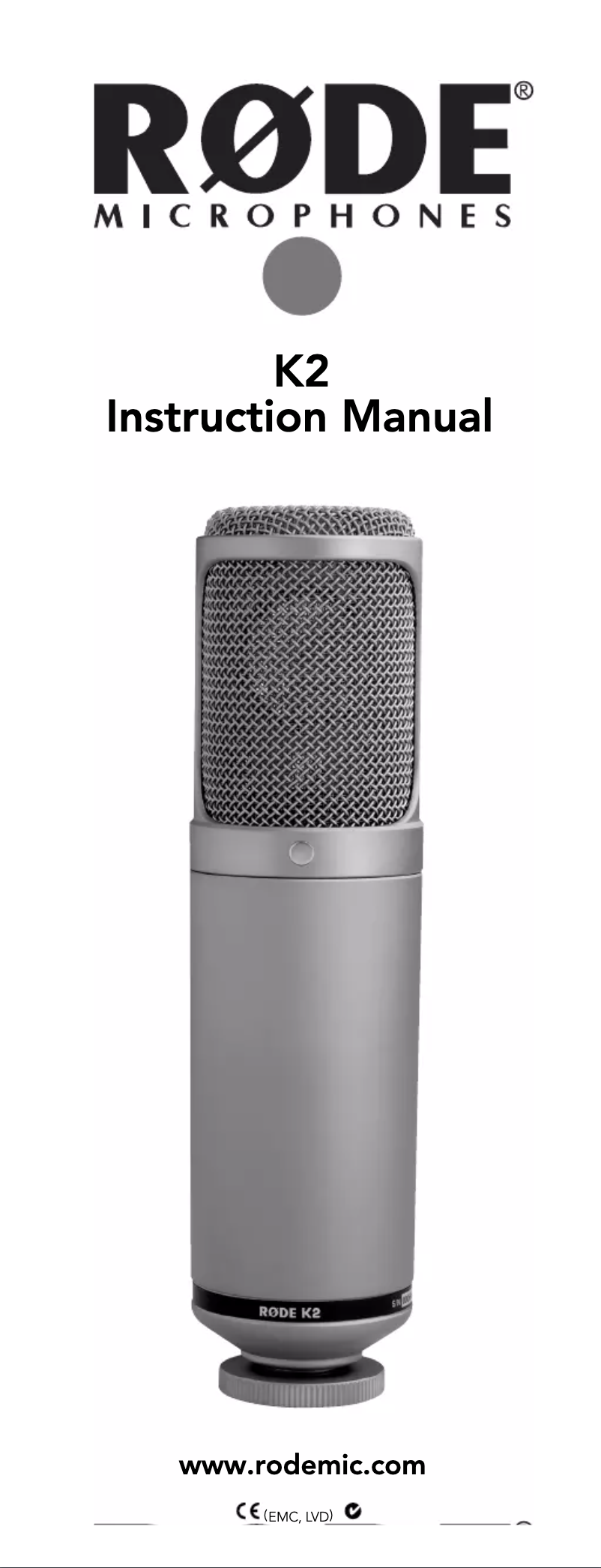 Page n°1 - Manuel utilisateur Røde K2