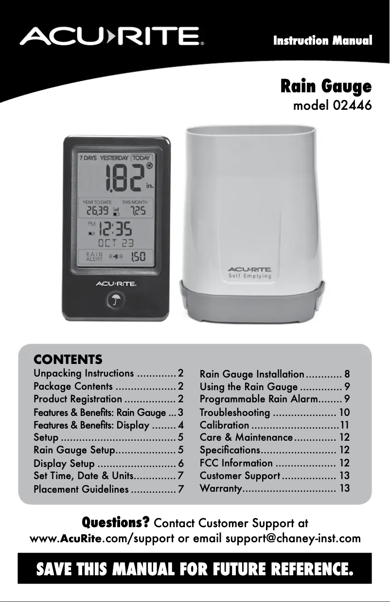 Página 1 del manual Manual de usuario AcuRite 02446