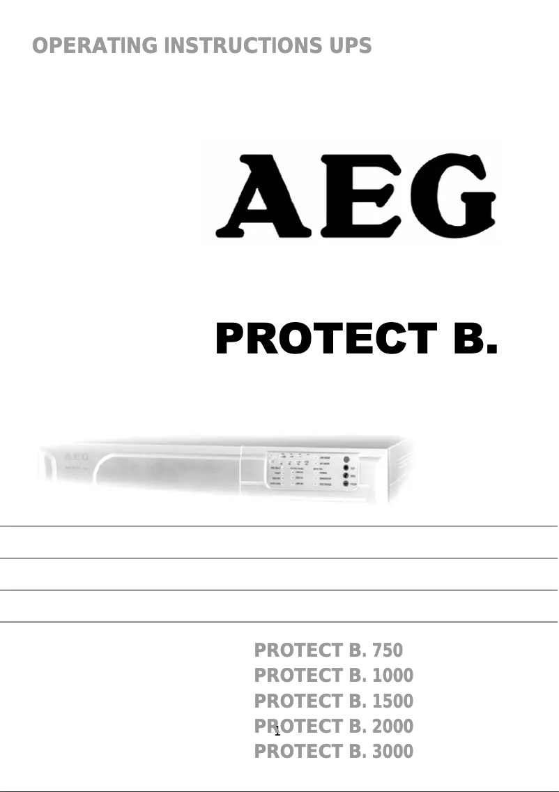 Image de la première page du manuel de l'appareil Protect B. 1000