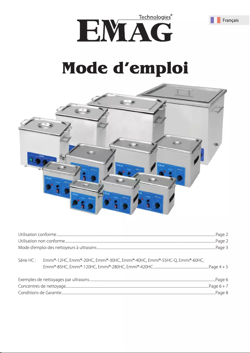 Page 1 de la notice Manuel utilisateur EMAG Emmi 12HC