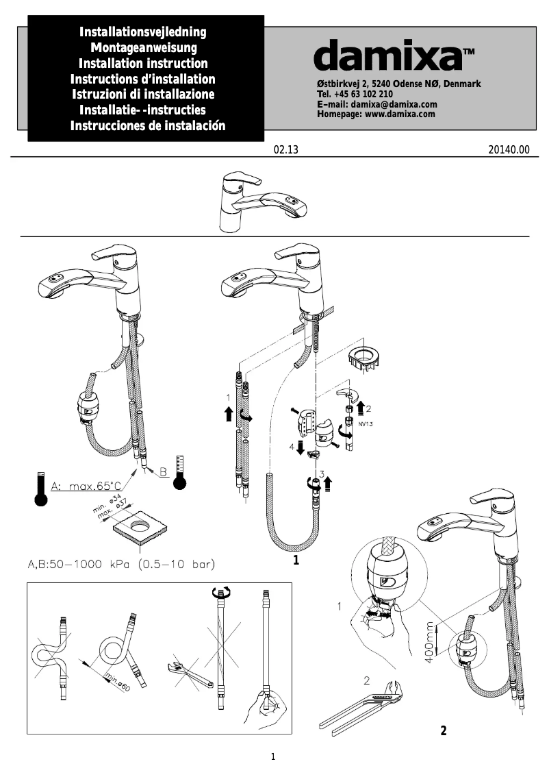 Page n°1 - Manuel utilisateur Damixa 6712000