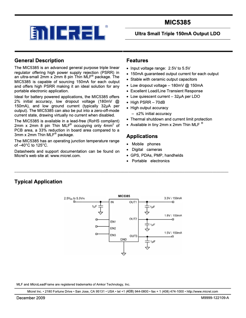 Image de la première page du manuel de l'appareil MIC5385