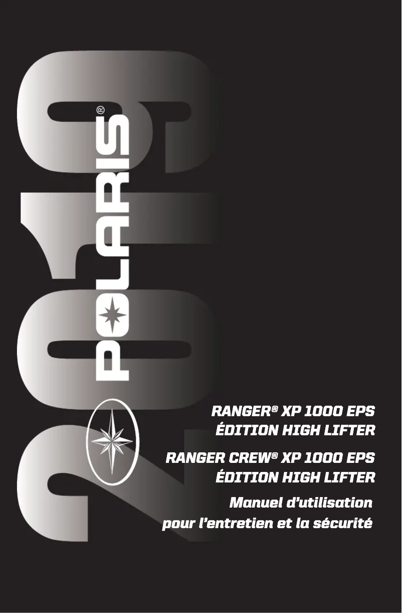 Page 1 de la notice Manuel utilisateur Polaris Ranger Crew XP 1000 High Lifter (2019)