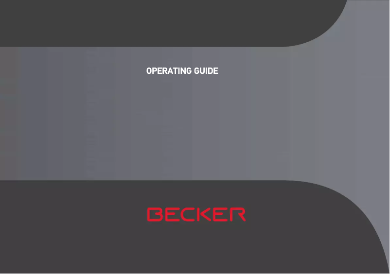 Page n°1 - Manuel utilisateur Becker Ready 45 SE