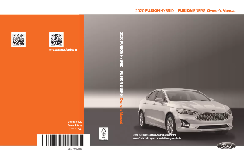 Page n°1 - Manuel utilisateur Ford Fusion Energi (2020)