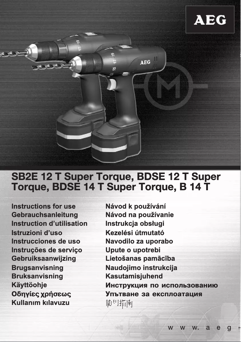 Image de la première page du manuel de l'appareil BDSE 12 T Super Torque
