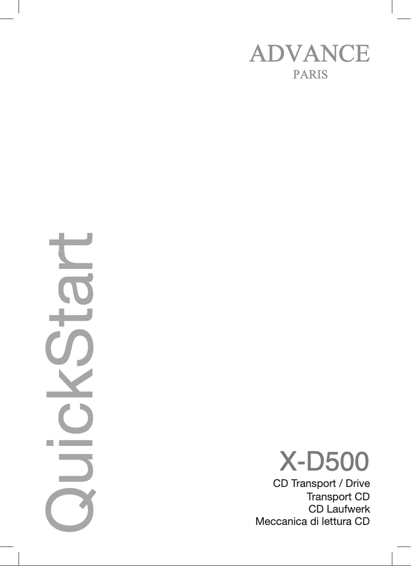 Page n°1 - Manuel utilisateur Advance X-D500