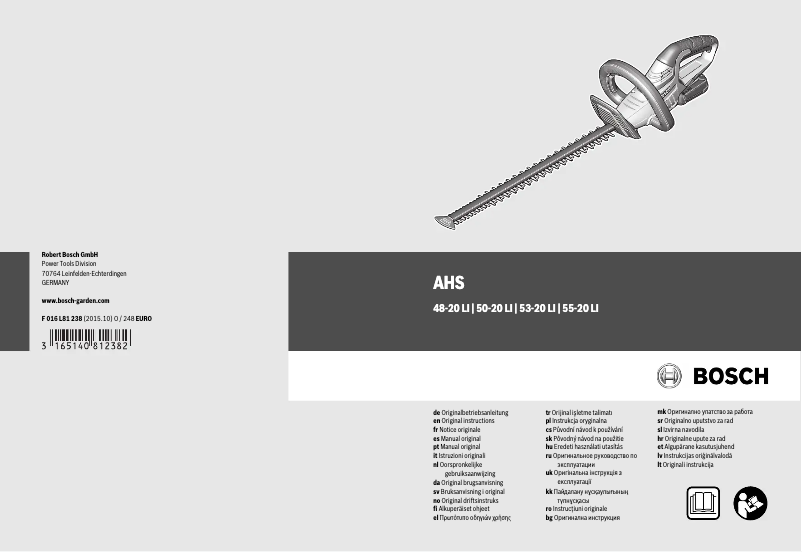 Imagen de la primera página del manual del dispositivo AHS 48-20 LI