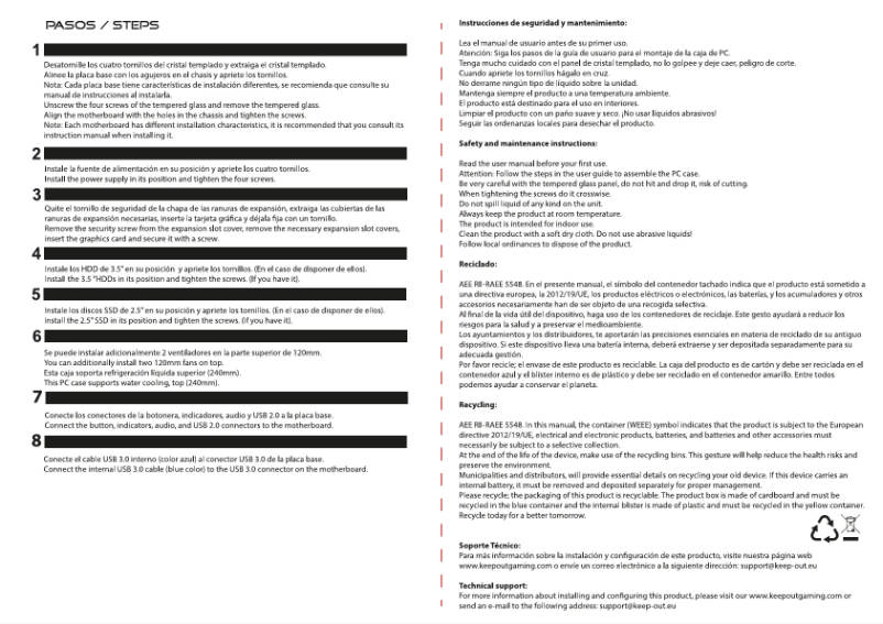 Image de la première page du manuel de l'appareil XC-220 GLASS