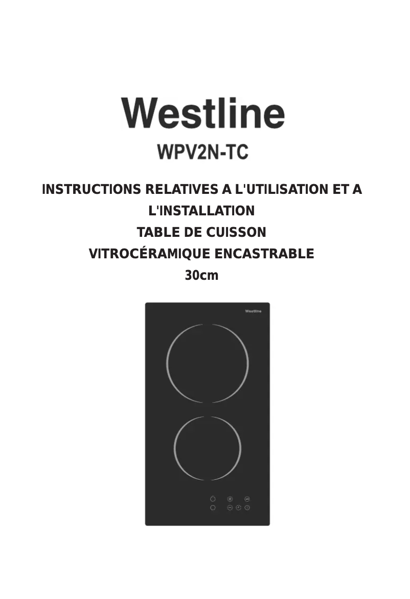Page n°1 - Manuel utilisateur Westline WPV2N-TC