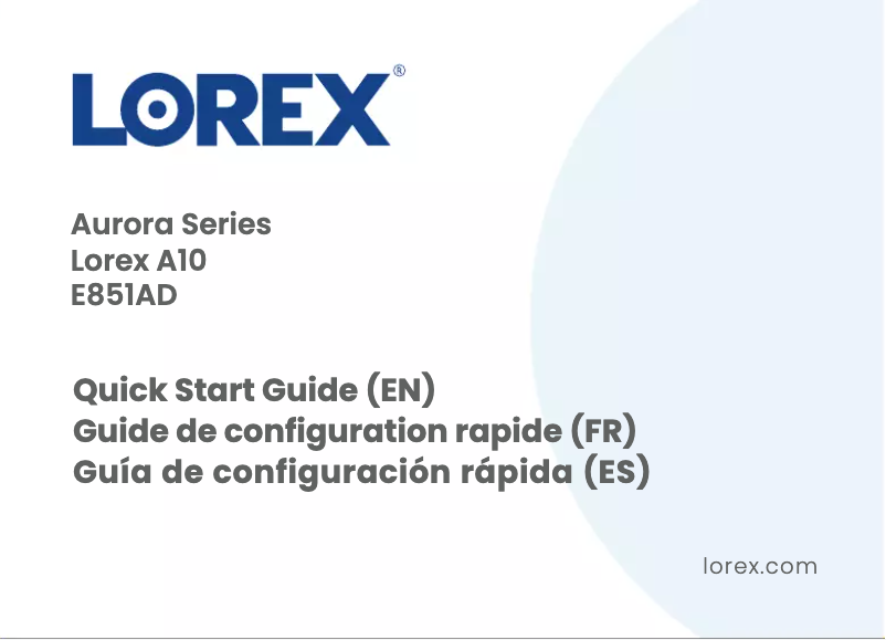 Página 1 del manual Guía de inicio rápido Lorex E851ADB