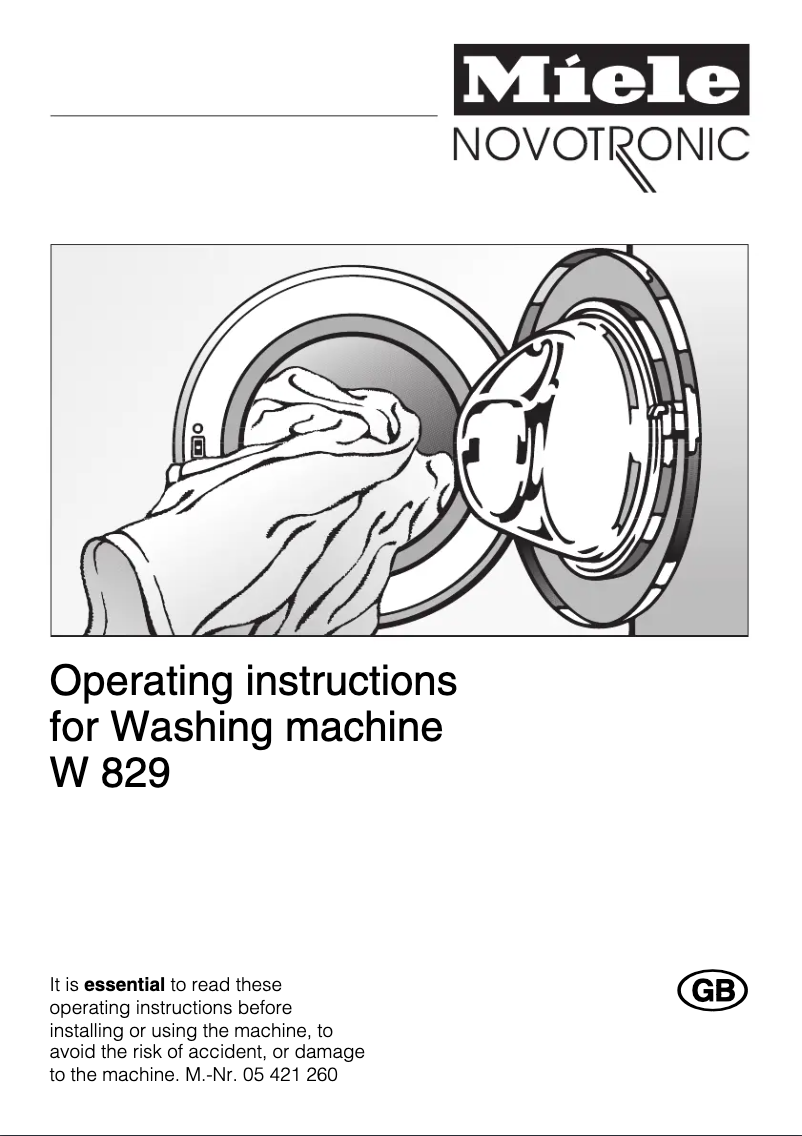 Page n°1 - Manuel utilisateur Miele W 829