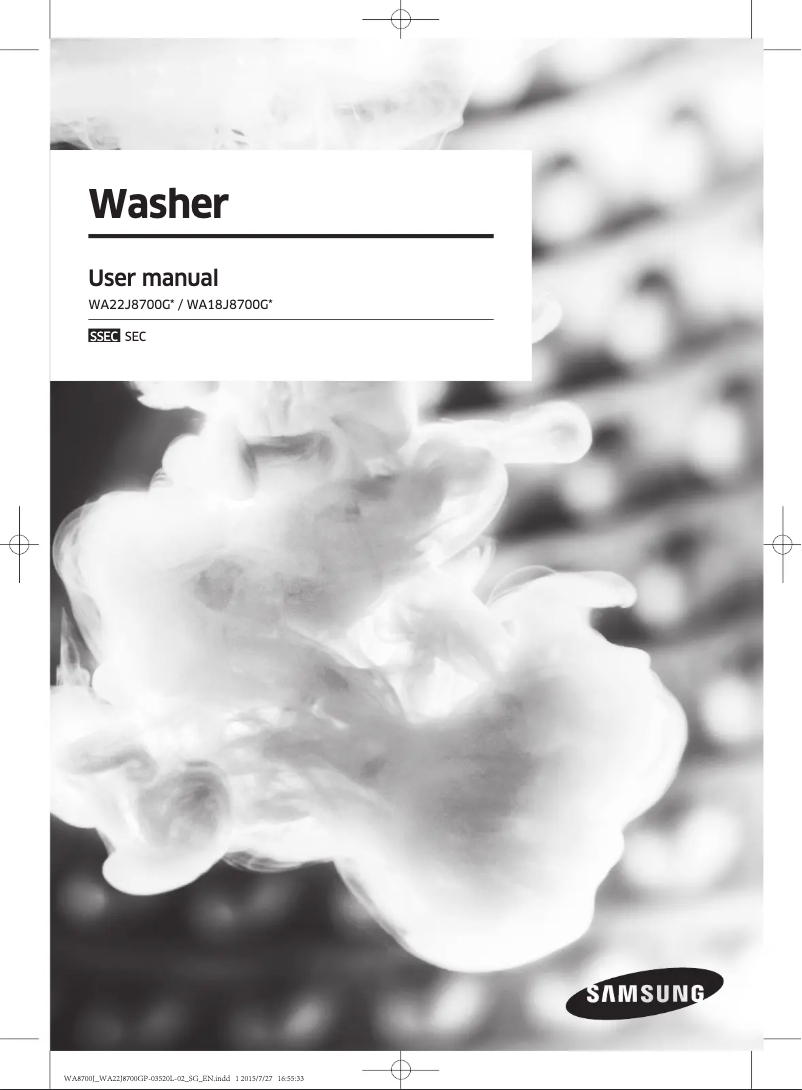 Page n°1 - Manuel utilisateur Samsung WA18J8700GP